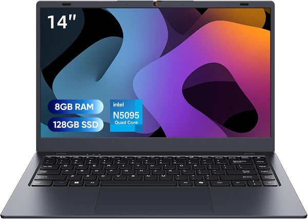 MARGOLAI 14-inch Thin & Light Laptop, 8GB RAM 128GB SSD, Quad-Core Processor (Up to 2.9GHz), Portable Notebook with WiFi, BT 4.2